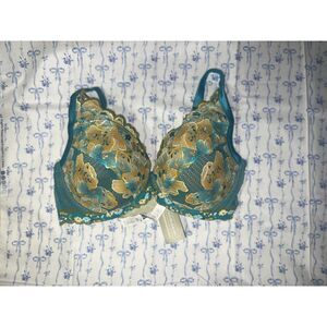 NWT Intimissimi Elena Balconette Bra in Turquoise w/ Yellow/Golden Florals
